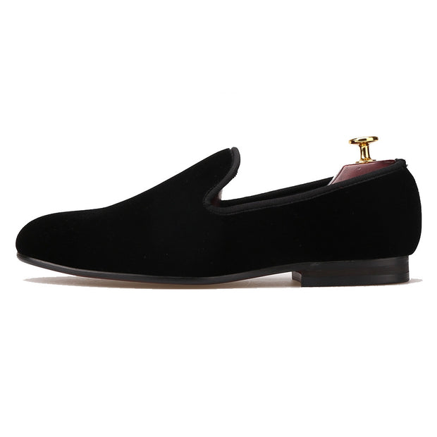 Black Velvet Slip-on Loafers - Resso Roth