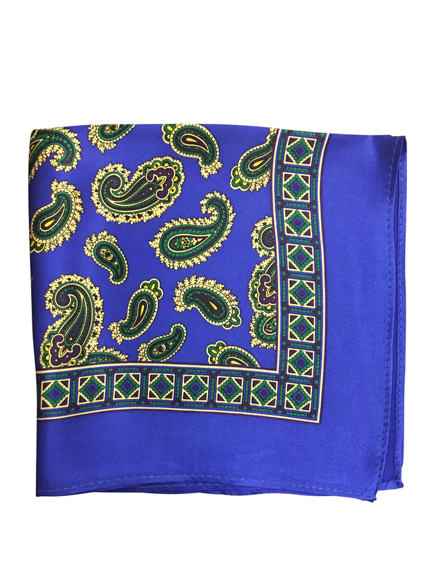 Silk Electric Blue Pocket Square - Resso Roth