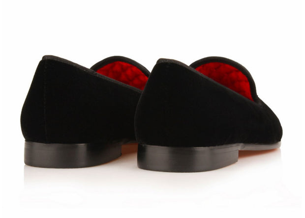 Black Velvet King’s Crown Loafers - Resso Roth