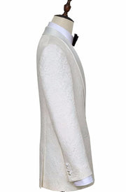 White Wide-Shawl Lapel Tuxedo - Resso Roth