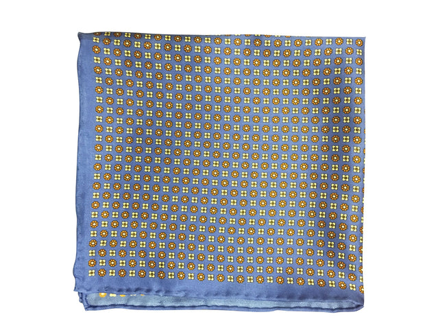 Silk Blue Polka Dot Pocket Square - Resso Roth