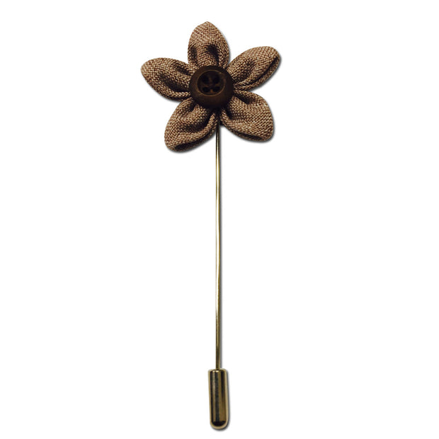 Brown Botton Dot Lapel Pin Boutonniere - Resso Roth