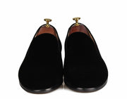Black Velvet Slip-on Loafers - Resso Roth