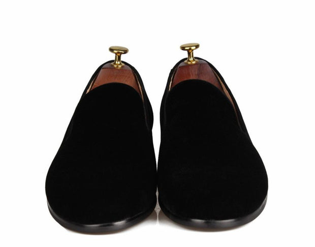 Black Velvet Slip-on Loafers - Resso Roth