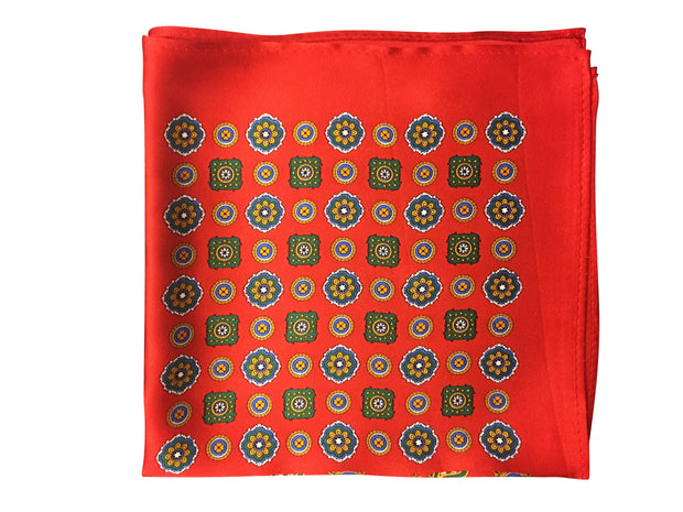 Silk Red Pocket Square - Resso Roth