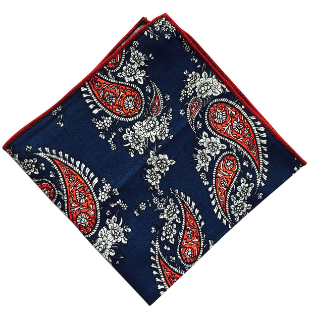 Blue Paisley Pocket Square - Resso Roth
