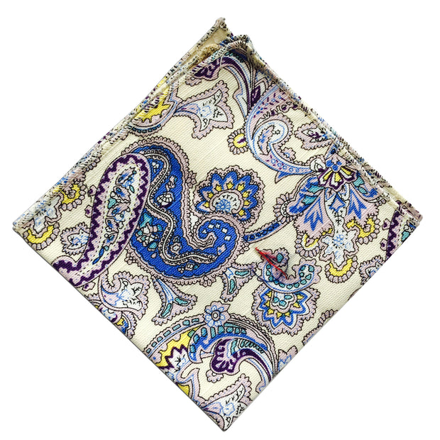 Tan Paisley Pocket Square - Resso Roth