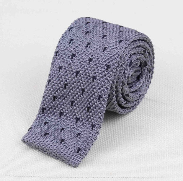 "The Navy Polka Dot" Skinny Knit Tie - Resso Roth