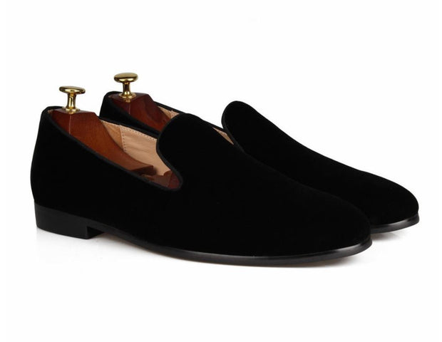 Black Velvet Slip-on Loafers - Resso Roth