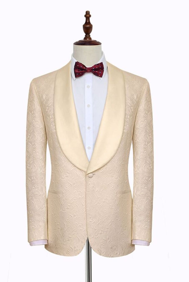 Off White Wide-Shawl Lapel Tuxedo - Resso Roth