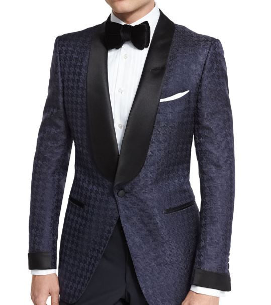 Navy Blue Shawl Lapel Tuxedo - Resso Roth