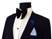 Black Velvet Bowtie + Pocket Square + Lapel Pin - VINTAGE COMBO SET - Resso Roth