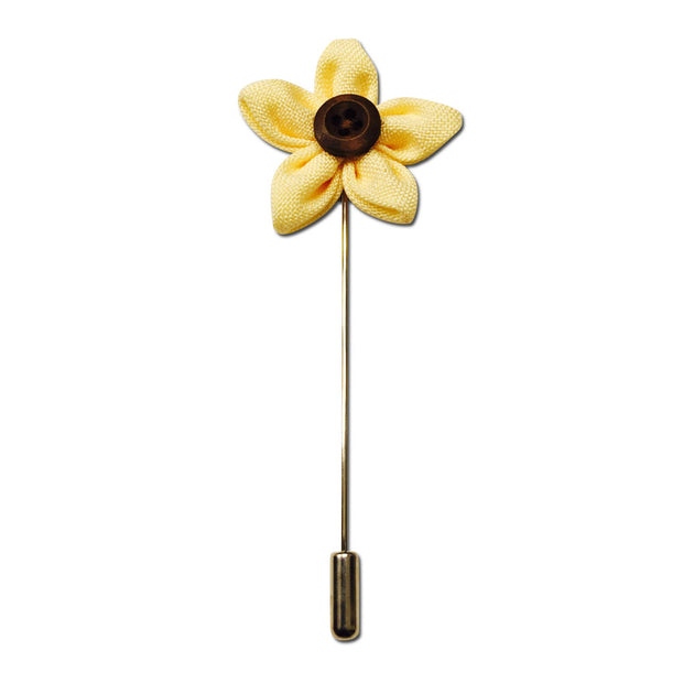 Beige Star Button Lapel Pin Boutonniere - Resso Roth
