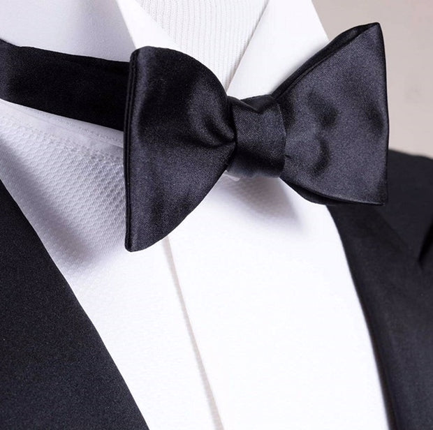 Black Silk Self-tie Evening Bow Tie - "The Classic"