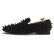 Black Riveted Spiked Loafers - Resso Roth