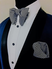 Houndstooth Silk Evening Bow Tie - The Butterfly
