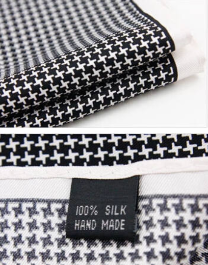 Silk Houndstooth Pocket Square