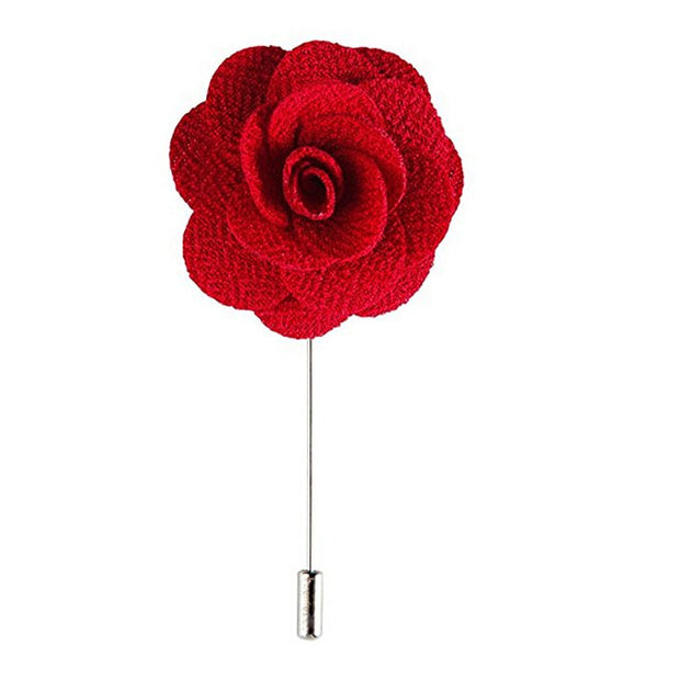 Red Flower Lapel Pin Boutonniere - Resso Roth
