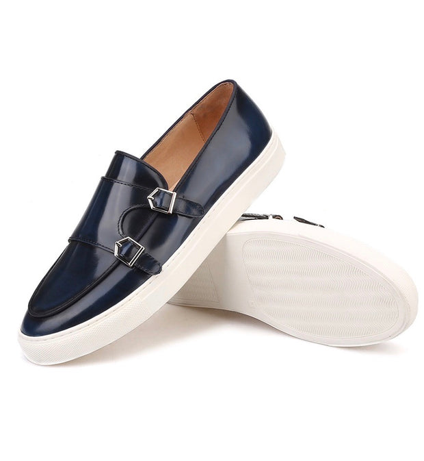 Black Patent Leather White Sole Slidders