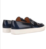 Black Patent Leather White Sole Slidders